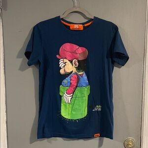 Vintage Darklight y2K super Mario bros navy SS tee‎ Size S